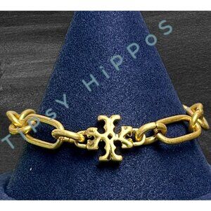 AUTHENTIC TORY BURCH GOLD ROXANNE CHAINLINK BRACELET